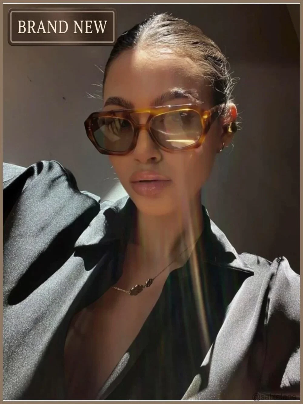 Trendy Aviator Sunglasses Women Men Retro 70s Square UV400 Protection